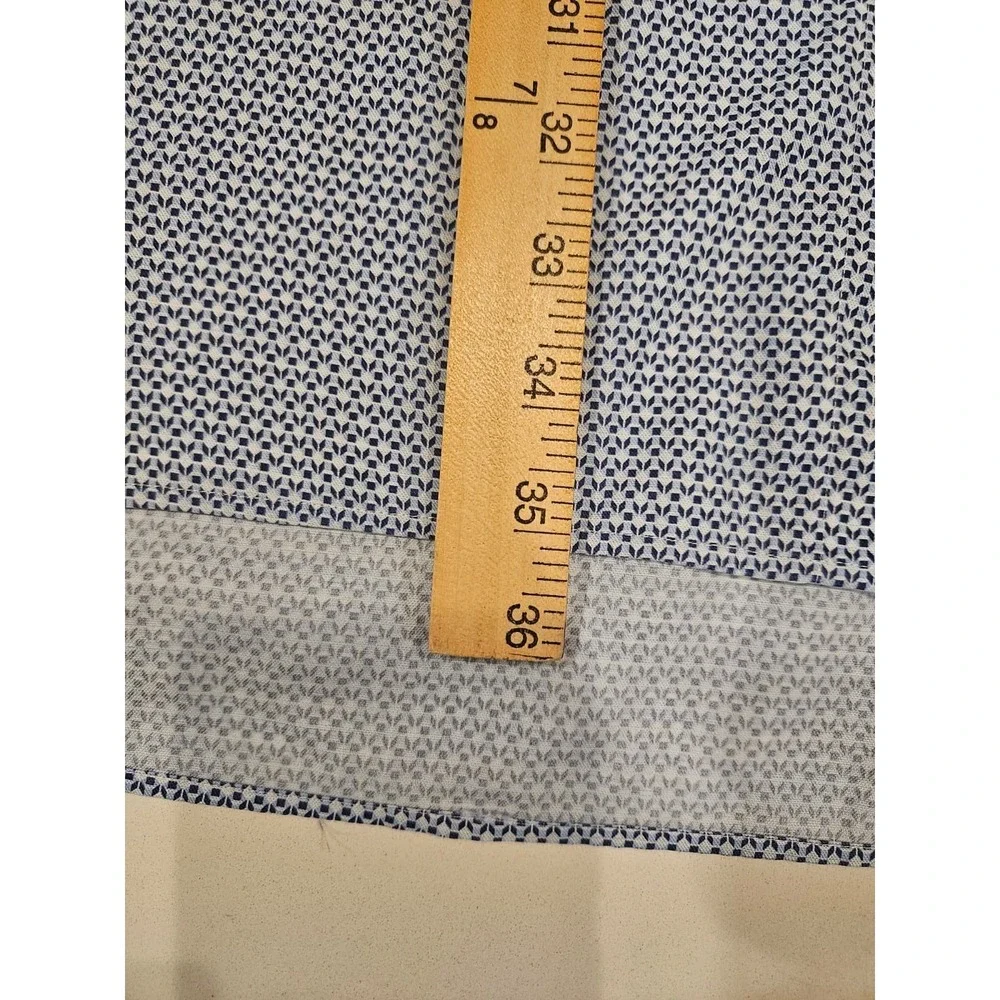 ETON Classic Fit Dress Shirt Blue Geometric Mens 3XL(19 48) Button Long Sleeve